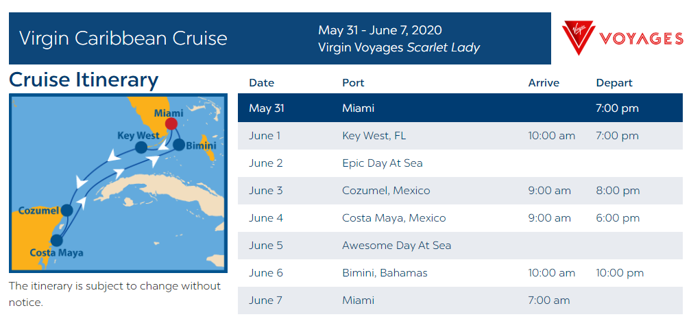 3 year long cruise itinerary