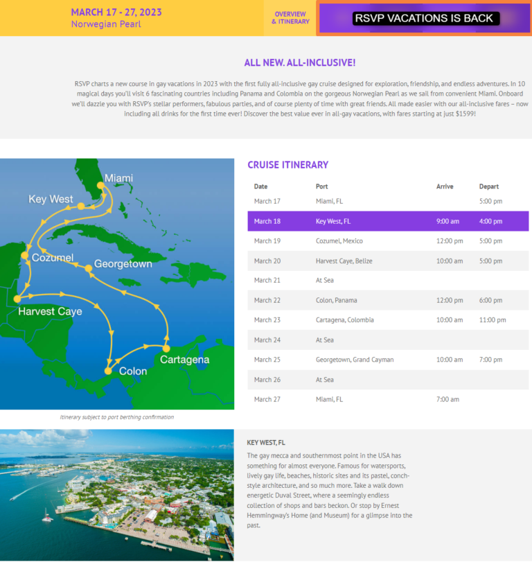 RSVP 2023 Caribbean Cruise Cruise Itinerary Islanders Travel Inc.